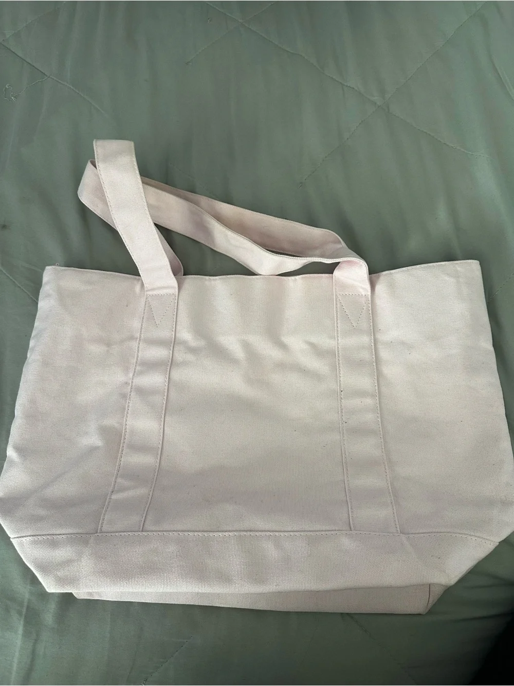 Victoria's Secret Pink Script Light Pink Canvas Tote